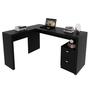 Imagem de Mesa de Escritório em L com 2 Gavetas - Preto