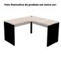 Imagem de Mesa de Escritório em L Pé Painel PE25 em MDP 135 x 135 x 60 cm Branca com Base Branca