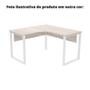 Imagem de Mesa de Escritório em L Pé Tubular PE25 em MDP 155 x 155 x 60 cm Cinza com Base Preta