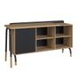 Imagem de Mesa de escritório executiva com tampo giratório e balcão credenza 28005 flexus - artesano - 78ax111/136lx45/37,5p