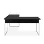 Imagem de Mesa de Escritório Office Industrial de canto 150 x 150 cm Preto Mármore com pés Branco