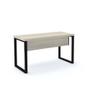 Imagem de Mesa de Escritório Pé Tubular PE40 em MDP 150 x 60 cm Cor Nogueira CasaBlanca Base Preta