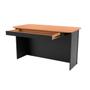 Imagem de Mesa de Escritório Ripada em MDF 135x68 cm 1 Gaveta Freijó com Preto Fosco Dalla Costa