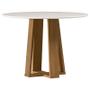 Imagem de Mesa de Jantar 100x100 cm Isabela com Vidro Ype Off White  New Ceval