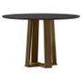 Imagem de Mesa de Jantar 120 cm Isabela com Vidro Imbuia Preto  New Ceval