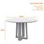 Imagem de Mesa de Jantar 120 cm Isabela com Vidro Off White  New Ceval