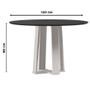 Imagem de Mesa De Jantar 120 Cm Isabela Com Vidro Off White Preto - New Ceval