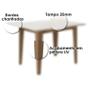 Imagem de Mesa de Jantar 120cm Kate com Vidro Carvalho Off White e 4 Cadeiras Josi Liso Carvalho Fendi  Poliman