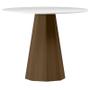 Imagem de Mesa de Jantar 120x120 cm Isis com Vidro Imbuia Off White  New Ceval