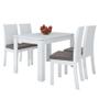 Imagem de Mesa de Jantar 120x80 com 4 Cadeiras Athenas Branco/Veludo Capuccino - Móveis Lopas