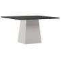 Imagem de Mesa de Jantar 135x135 cm Barbara com Vidro Off White Preto  New Ceval