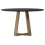 Imagem de Mesa de Jantar 135x135 cm Vitória com Vidro Amendoa Preto  New Ceval