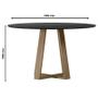 Imagem de Mesa de Jantar 135x135 cm Vitória com Vidro Amendoa Preto  New Ceval