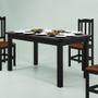 Imagem de Mesa de Jantar 160cm 6 Lugares Pés Madeira Maciça Preto Safira Shop JM