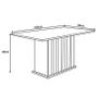 Imagem de Mesa De Jantar 160cm Amália com vidro Amêndoa/Off White - Poliman