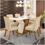 Imagem de Mesa de Jantar 160cm com 6 Cadeiras Nature Off White E Linho