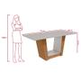 Imagem de Mesa de Jantar 1,70 Apogeu com vidro Serigrafado e 6 cadeiras Apogeu de tecido Suede Animale Bege Amêndoa Clean/off White