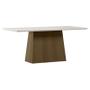 Imagem de Mesa de Jantar 180 cm Barbara com Vidro Imbuia Off White  New Ceval