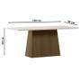 Imagem de Mesa de Jantar 180 cm Barbara com Vidro Imbuia Off White  New Ceval