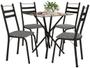 Imagem de Mesa de Jantar 4 Cadeiras Quadrada Preta Tampo de Vidro Artefamol Léia Capri