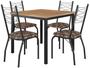 Imagem de Mesa de Jantar 4 Cadeiras Quadrada Preto Fosco Artefamol Florença