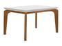 Imagem de Mesa de Jantar 4 Cadeiras Retangular Imbuia e Off White Tampo de MDF com Vidro Rufato Londrina