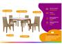 Imagem de Mesa de Jantar 4 Cadeiras Retangular Imbuia e Off White Tampo de MDF com Vidro Rufato Londrina