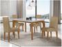 Imagem de Mesa de Jantar 4 Cadeiras Retangular Imbuia e Off White Tampo de MDF com Vidro Rufato Londrina