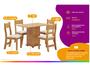 Imagem de Mesa de Jantar 4 Cadeiras Retangular Mel e Pastel Viero Móveis France