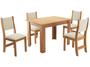 Imagem de Mesa de Jantar 4 Cadeiras Retangular Mel/Veludo Pastel Viero Móveis Celine