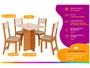 Imagem de Mesa de Jantar 4 Cadeiras Retangular Tecido Linho Indekes Talita