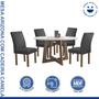 Imagem de Mesa de Jantar 4 Lugares Arizona Canela com Vidro Chocolate/Off White/Boucle Cinza 20770 - Cel Móveis