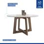 Imagem de Mesa de Jantar 4 Lugares Arizona Canela com Vidro Chocolate/Off White/Boucle Cinza 20770 - Cel Móveis