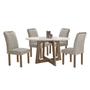 Imagem de Mesa de Jantar 4 Lugares Arizona com Vidro Chocolate/Off White/Bege Claro 20771- Cel Móveis