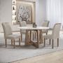 Imagem de Mesa de Jantar 4 Lugares Arizona com Vidro Chocolate/Off White/Bege Claro 20771- Cel Móveis