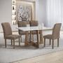 Imagem de Mesa de Jantar 4 Lugares Arizona com Vidro  Chocolate/Off White/Bege Escuro 20767 - Cel Móveis