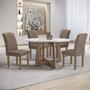 Imagem de Mesa de Jantar 4 Lugares Arizona com Vidro Chocolate/Off White/Bege Escuro 20771 - Cel Móveis