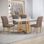 Imagem de Mesa de Jantar 4 Lugares Arizona com Vidro  Cinamomo/Off White/Bege Escuro 20767 - Cel Móveis