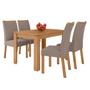Imagem de Mesa de Jantar 4 Lugares Athenas Apogeu Amêndoa Clean/Suede Animale Bege - Móveis Lopas