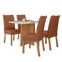 Imagem de Mesa de Jantar 4 Lugares Celebrare Apogeu com Vidro Amêndoa Clean/Off White/material sintético Caramelo  - Móveis Lopas