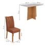 Imagem de Mesa de Jantar 4 Lugares Celebrare Apogeu com Vidro Amêndoa Clean/Off White/material sintético Caramelo  - Móveis Lopas