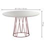 Imagem de Mesa de Jantar 4 Lugares Dubai com Vidro Linho Cinza Claro/Cobre/Off White - Mais Decor