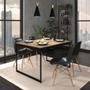 Imagem de Mesa De Jantar 4 Lugares Industrial Madeira e Metal 120x90 Tolix Magno - Laminado com Preto