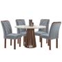 Imagem de Mesa de Jantar 4 Lugares Kansas/Arthus com Vidro Chocolate/Off White/Suede Cinza 17991 - Cel Móveis