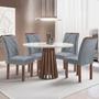 Imagem de Mesa de Jantar 4 Lugares Kansas/Arthus com Vidro Chocolate/Off White/Suede Cinza 17991 - Cel Móveis