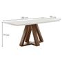 Imagem de Mesa de Jantar 4 Lugares Kyra/Arthus com Vidro Chocolate/Off White/Suede Cru - Cel Móveis