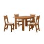 Imagem de Mesa de Jantar 4 Lugares Lisboa Canela Rústico/Off White - Art Panta