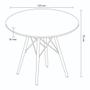 Imagem de Mesa de Jantar 4 Lugares Redonda 120cm Tampo MDF Pés Eiffel Paris R02 Branco - Mpozenato