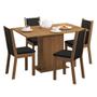 Imagem de Mesa de Jantar 4 Lugares Tampo de Madeira Talita Madesa
