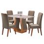 Imagem de Mesa de Jantar 4 Lugares Universe com Vidro Mel/Perola/Off White - Viero Móveis